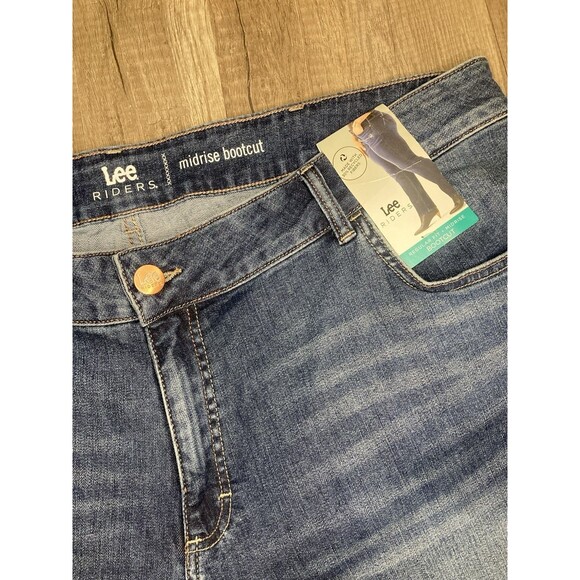 Lee Riders Mid Rise Boot 24W P Regular Fit Blue Jean Pants Denim Stretch New - Picture 3 of 7